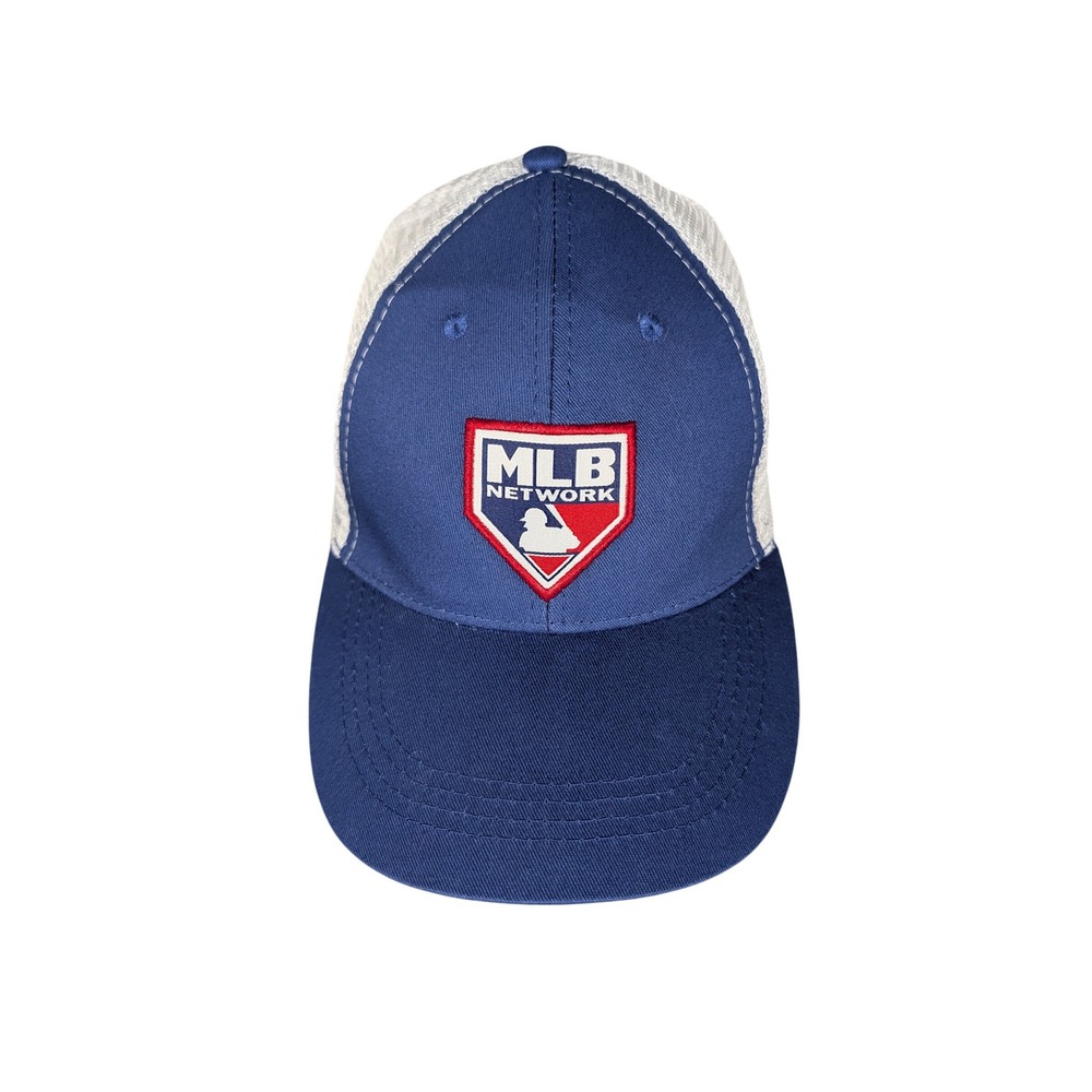 MLB‎ Network Trucker Hat Navy White Mesh Baseball Cap Adjustable Snapback